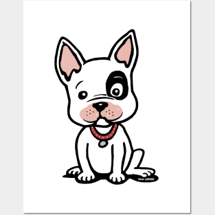 Lieve Franse Bulldog Pup Zittend In Cartoon Posters and Art
